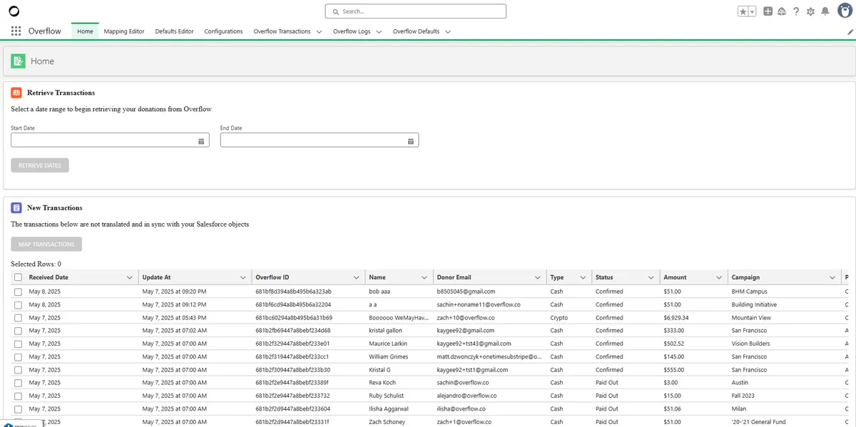 Overflow — screenshot from the Salesforce AppExchange listing
