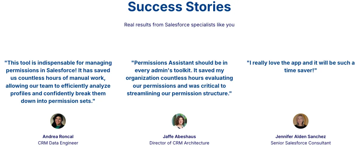 Permissions Assistant — screenshot from the Salesforce AppExchange listing