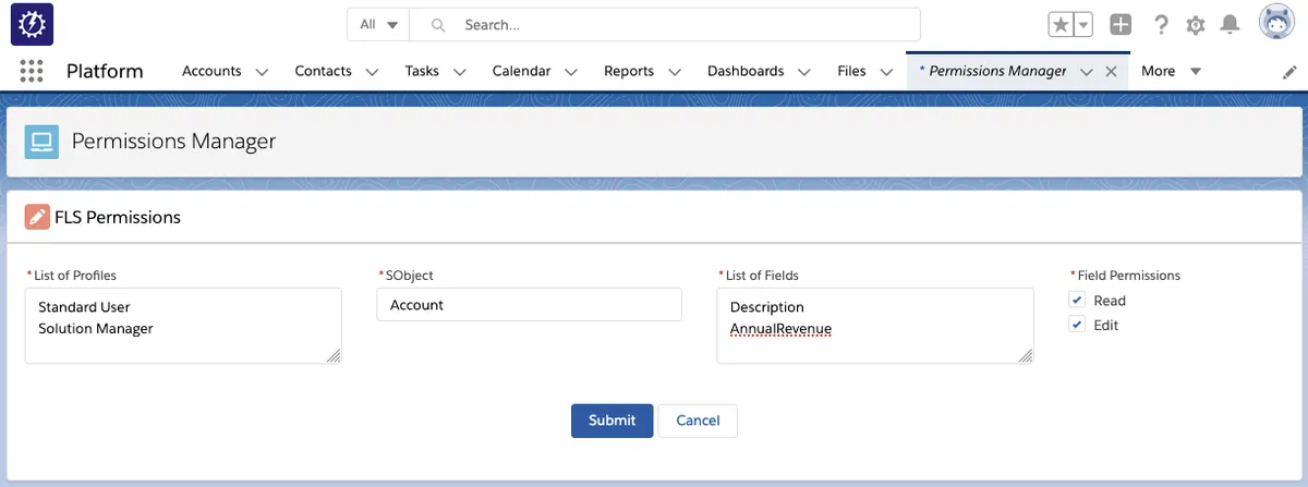 Permissions Manager — screenshot from the Salesforce AppExchange listing