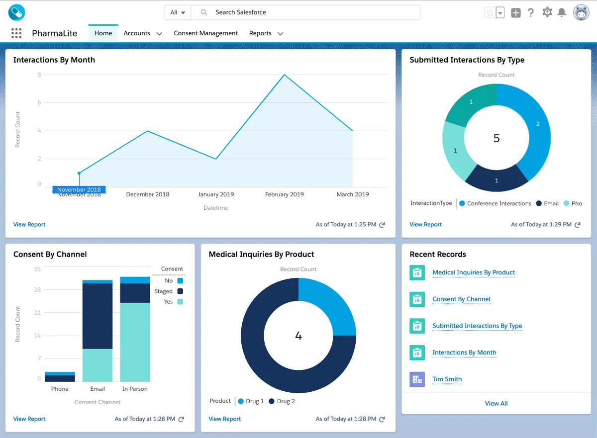 PharmaLite — screenshot from the Salesforce AppExchange listing