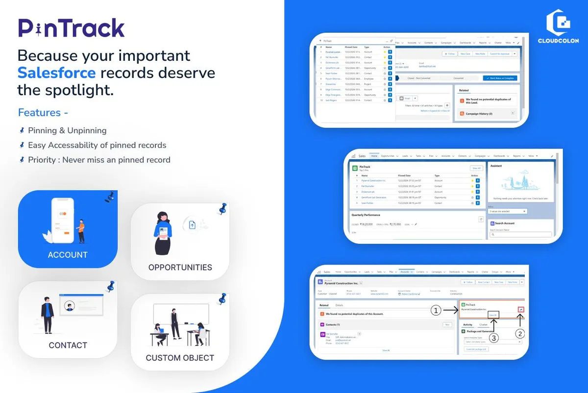 PinTrack — screenshot from the Salesforce AppExchange listing