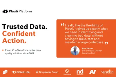 Plauti Data Management: the complete data quality suite • all within Salesforce for Salesforce — screenshot