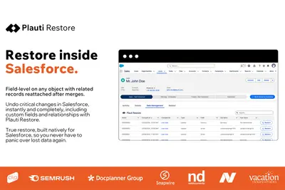 Plauti Restore: Undo updates, merges, and deletes inside Salesforce. for Salesforce — screenshot