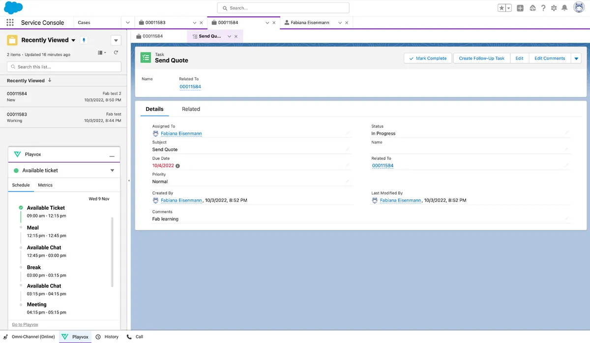 Playvox | Workforce Management — screenshot from the Salesforce AppExchange listing
