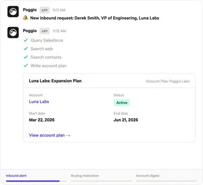 Poggio Revenue AI Platform for Salesforce — screenshot