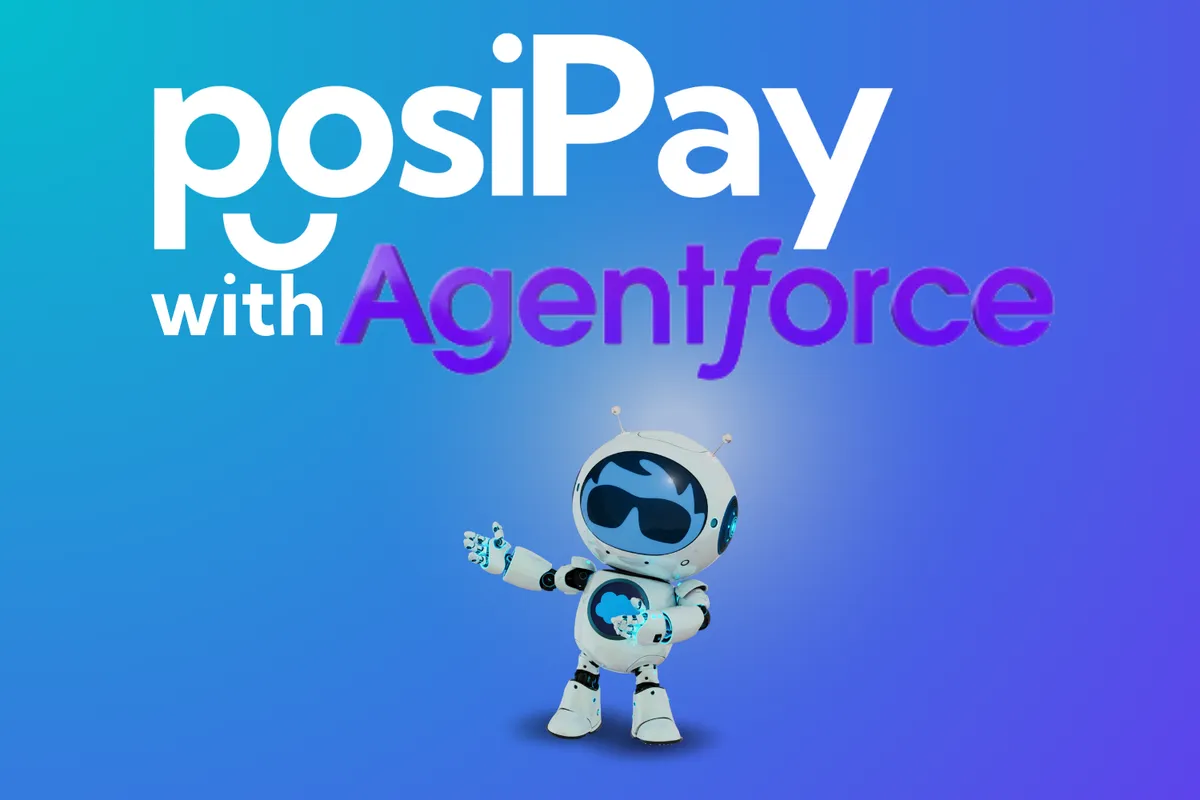 PosiPay with Agentforce — screenshot from the Salesforce AppExchange listing