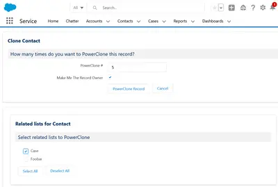 PowerClone for Salesforce — screenshot