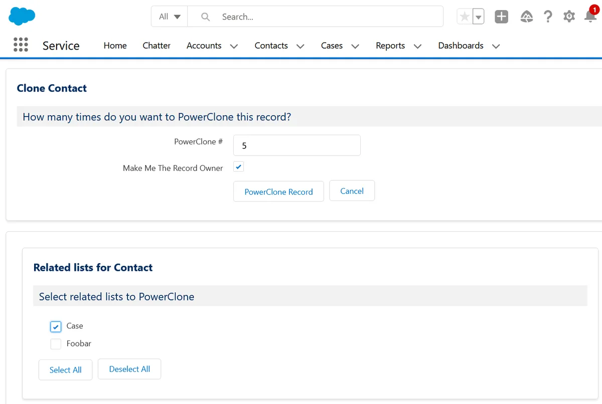 PowerClone — screenshot from the Salesforce AppExchange listing