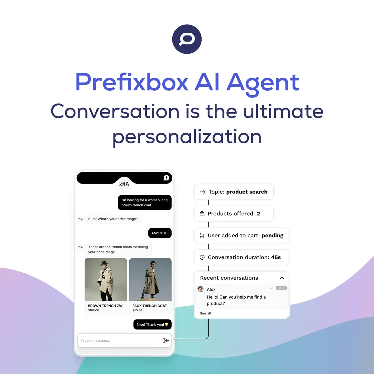 Prefixbox AI Agent for B2C Commerce — screenshot from the Salesforce AppExchange listing
