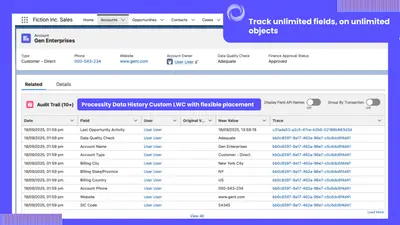 Processity Data History - Unlimited Salesforce Field History for Salesforce — screenshot