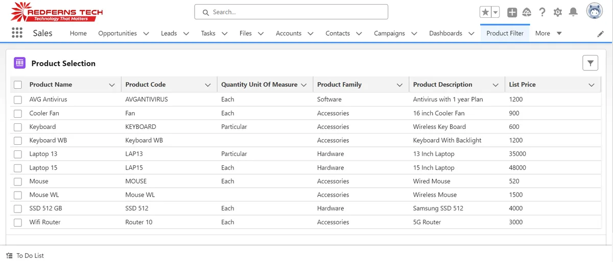 Product Filter — screenshot from the Salesforce AppExchange listing