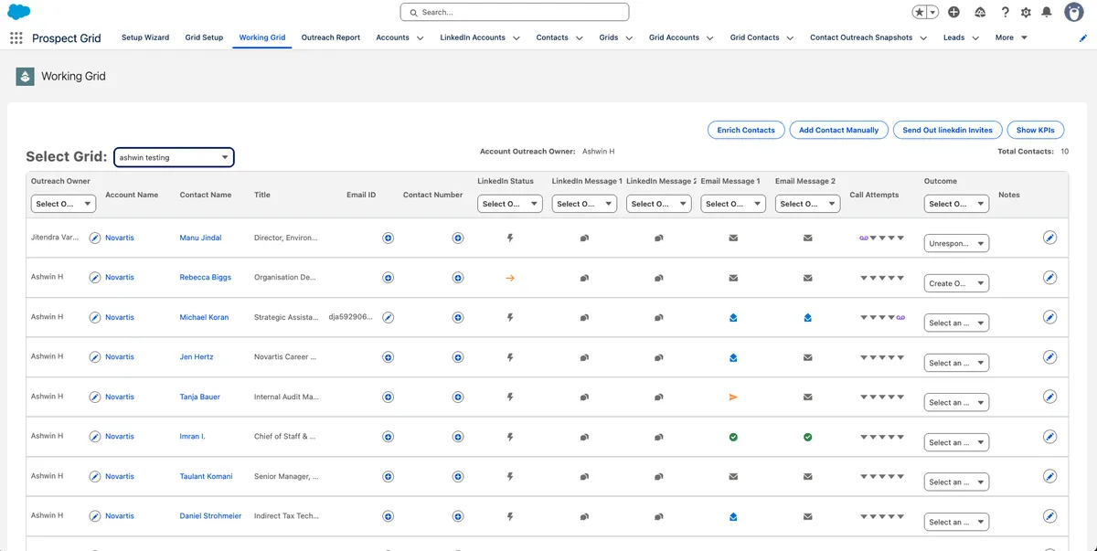 Prospect Grid — screenshot from the Salesforce AppExchange listing
