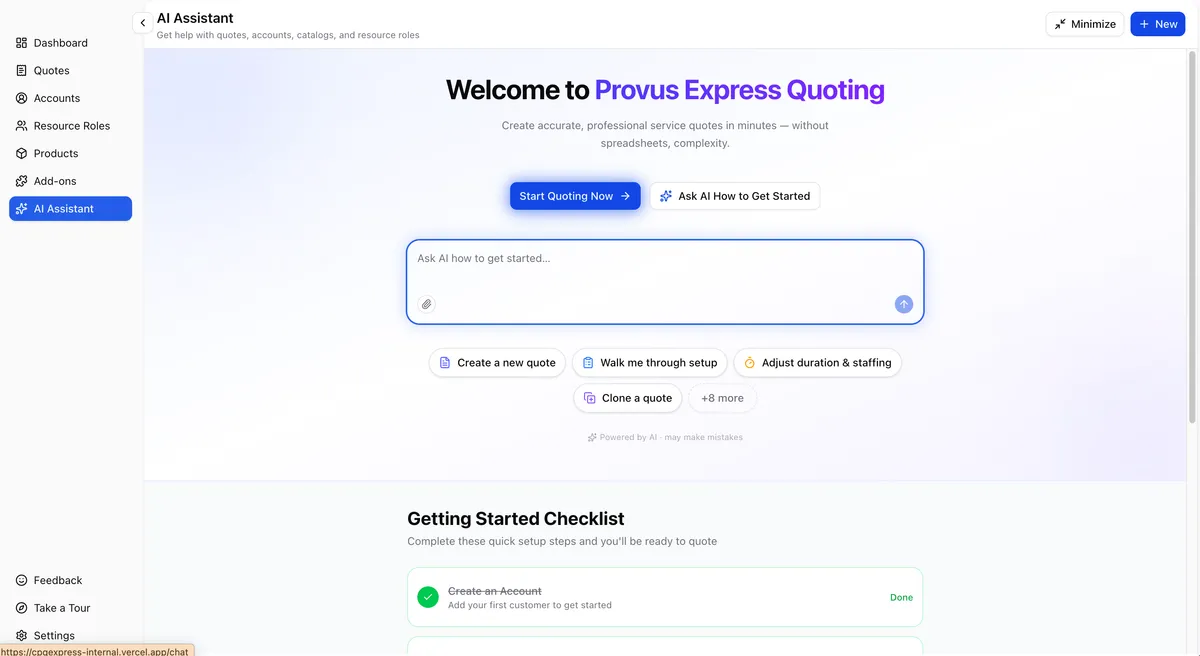 Provus Express Quoting — screenshot from the Salesforce AppExchange listing