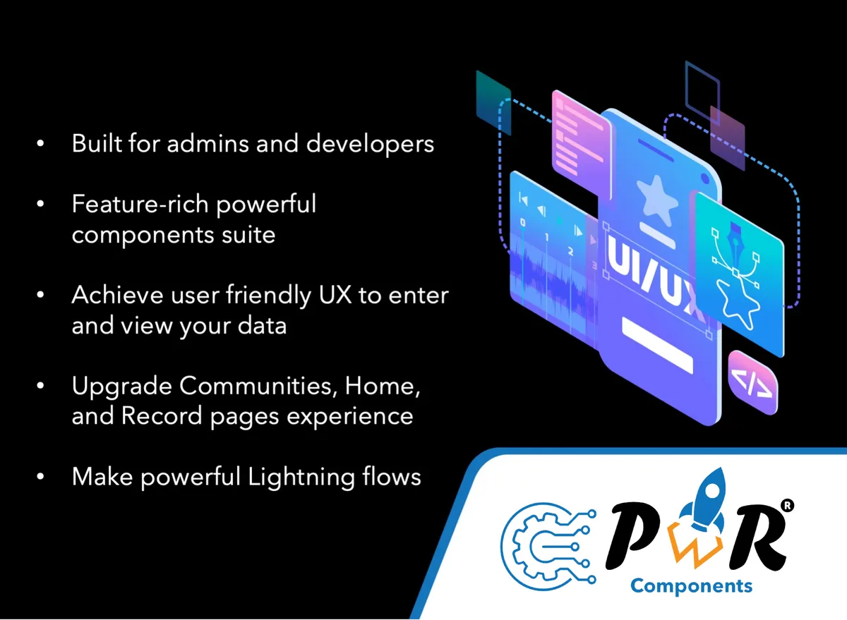 PWR Components — screenshot from the Salesforce AppExchange listing