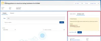 Quick Case Comment for Salesforce — screenshot