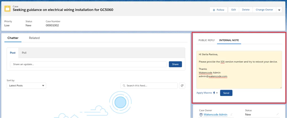 Quick Case Comment — screenshot from the Salesforce AppExchange listing