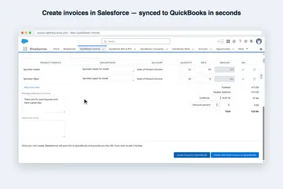 QuickBooks Integration for Salesforce for Salesforce — screenshot