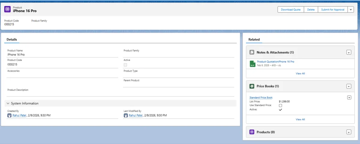 QuoteForge Pro — screenshot from the Salesforce AppExchange listing