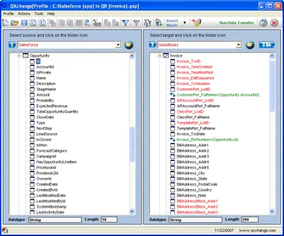 QXchange for Salesforce — screenshot