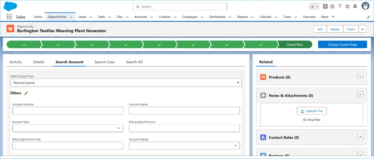 Record Search - Advanced — screenshot from the Salesforce AppExchange listing