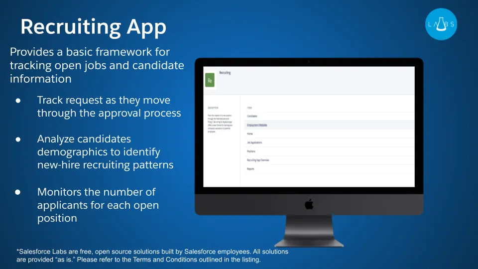 Recruiting App — screenshot from the Salesforce AppExchange listing