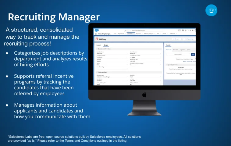 Recruiting Manager — screenshot from the Salesforce AppExchange listing