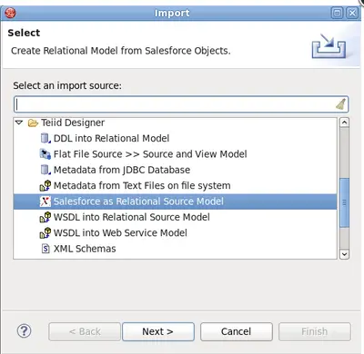 Red Hat JBoss Data Virtualization for Salesforce — screenshot