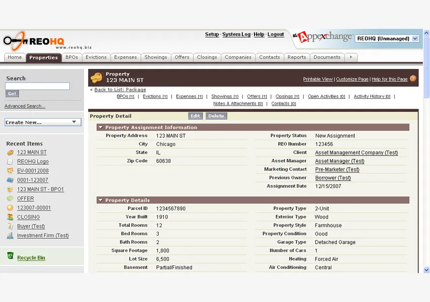 REO HQ — screenshot from the Salesforce AppExchange listing
