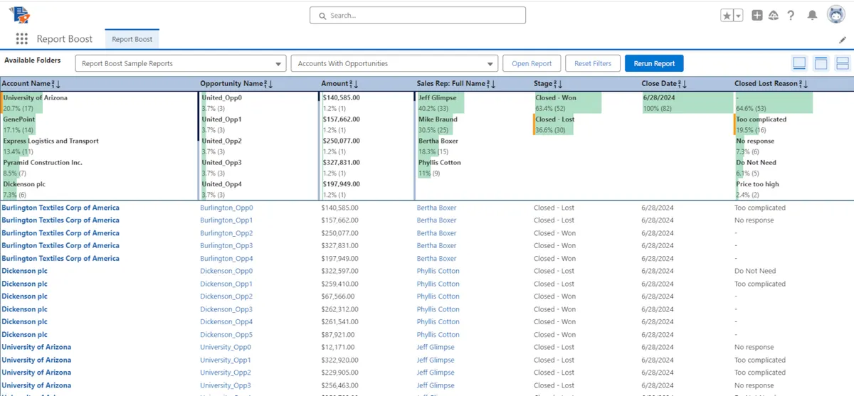 Report Boost — screenshot from the Salesforce AppExchange listing