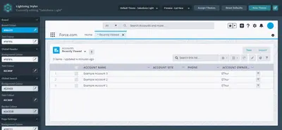 Restyler - Create bespoke themes for Salesforce Lightning for Salesforce — screenshot