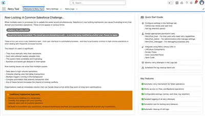 Retry Tool: Automated Row Lock Error & Process Lock Handler for Salesforce for Salesforce — screenshot