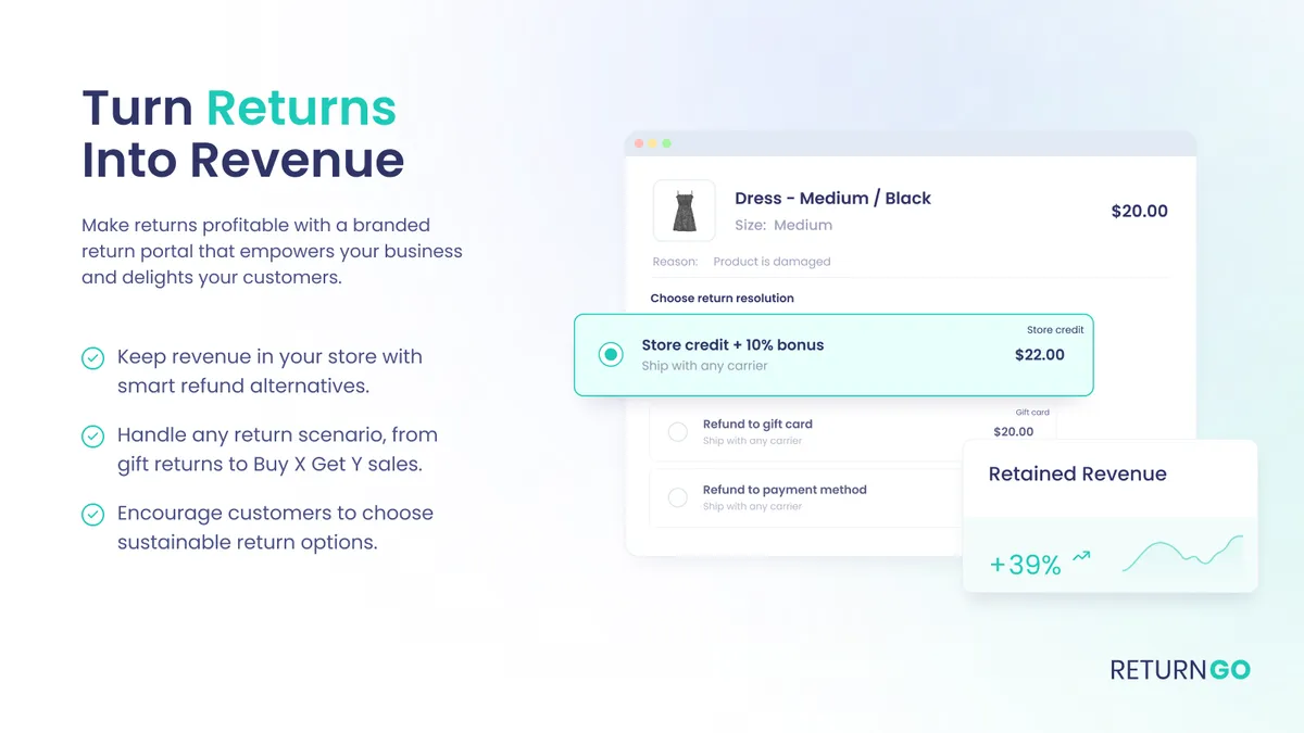 ReturnGO Returns & Exchanges — screenshot from the Salesforce AppExchange listing