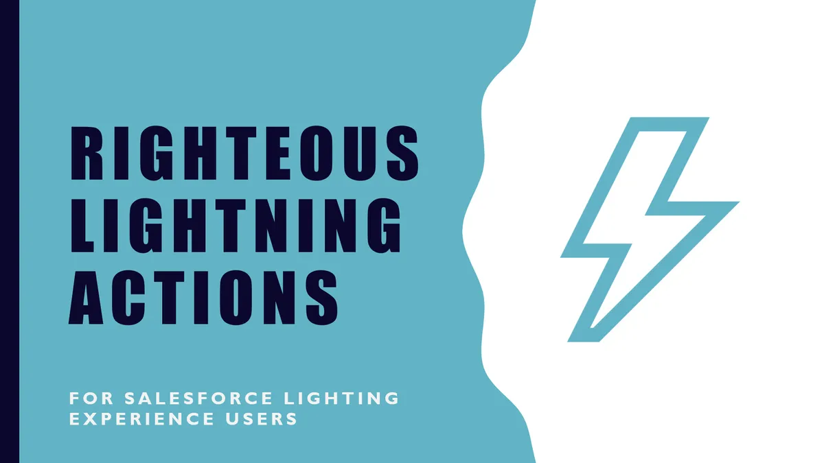 Righteous Lightning Actions — screenshot from the Salesforce AppExchange listing