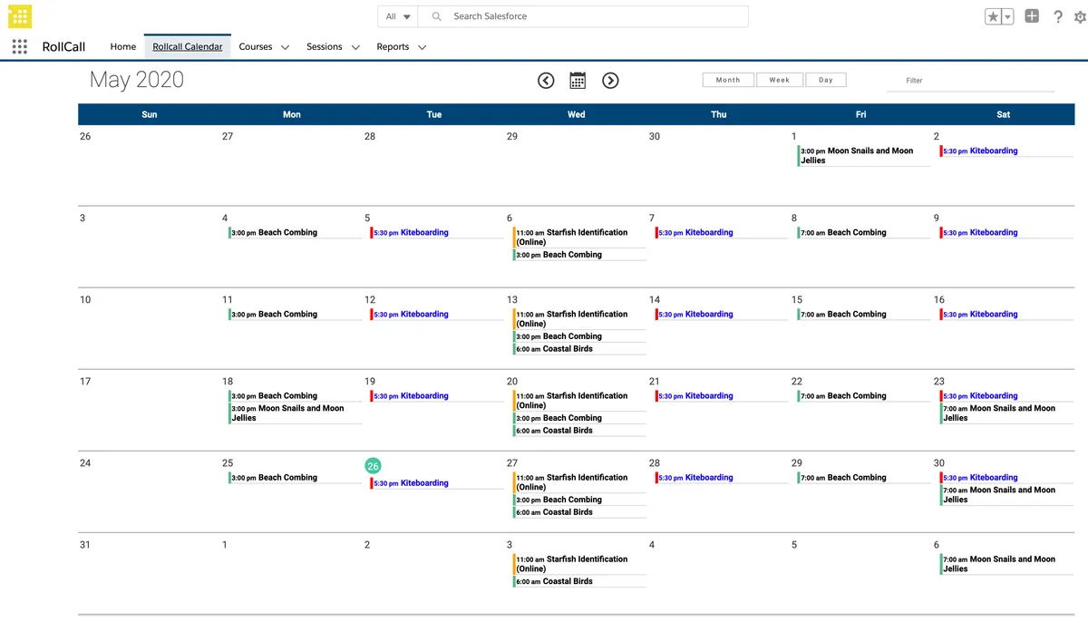 RollCall — screenshot from the Salesforce AppExchange listing