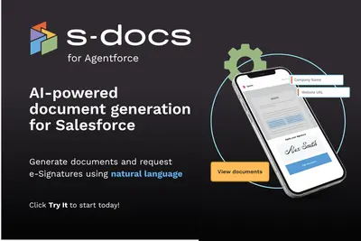 S-Docs for Agentforce: Native AI document generation and e-Signature for Salesforce — screenshot