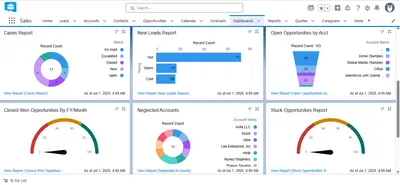 Sales Cloud Command Center: Prebuilt Reports & Dashboards for Salesforce — screenshot