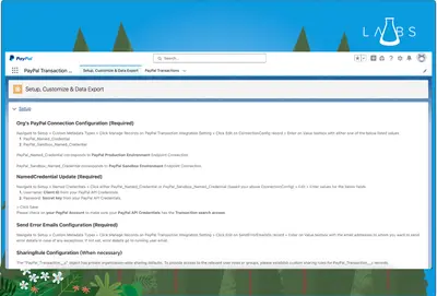 Salesforce PayPal Transaction Connector for Salesforce — screenshot