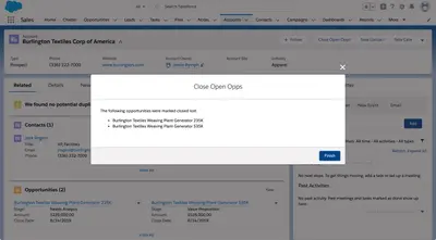 Sample Flow Loop from Button for Salesforce — screenshot