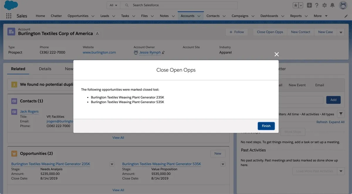 Sample Flow Loop from Button — screenshot from the Salesforce AppExchange listing