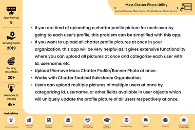 Satrang Mass Chatter Photo Utility for Salesforce — screenshot