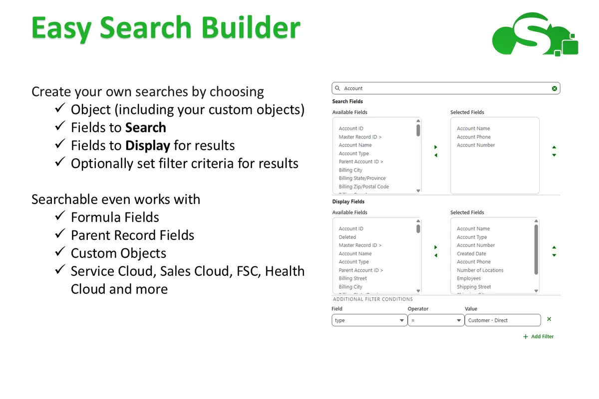 Searchable — screenshot from the Salesforce AppExchange listing