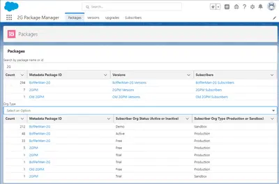 Second Generation Package Manager for Salesforce — screenshot