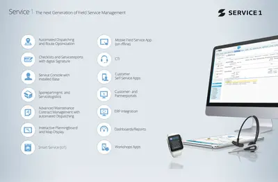 SERVICE 1 Field Service Management for Salesforce — screenshot