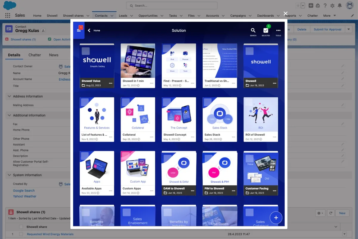 Showell — screenshot from the Salesforce AppExchange listing