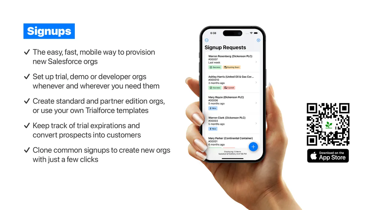 Signups — screenshot from the Salesforce AppExchange listing