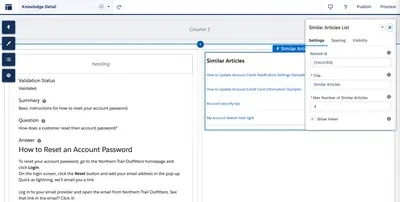 Similar Knowledge Articles Component for LWR for Salesforce — screenshot