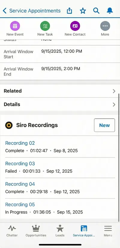 Siro for Salesforce — screenshot
