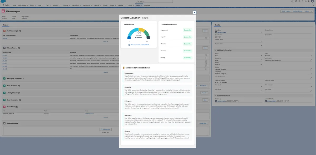 Skillsoft CAISY™ for Agentforce — screenshot from the Salesforce AppExchange listing