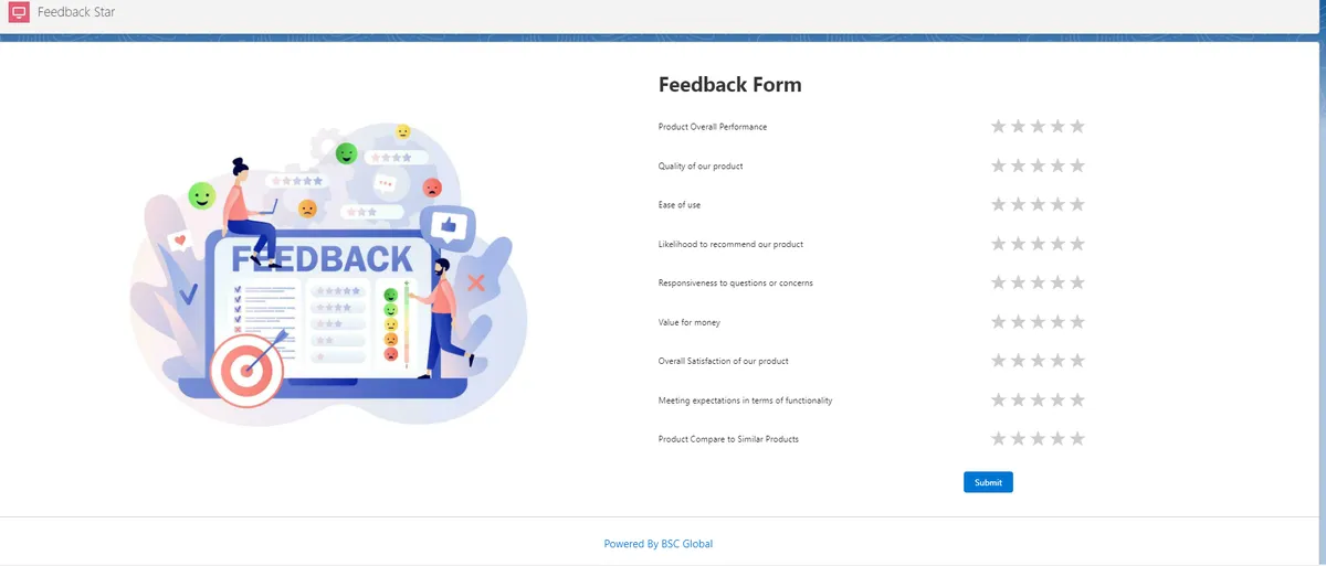 Smart Feedback App — screenshot from the Salesforce AppExchange listing