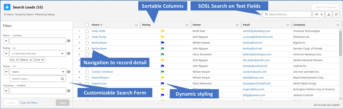 Smart Lists — screenshot from the Salesforce AppExchange listing